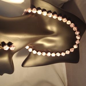 Necklace and Earring Set with Gold Beads.